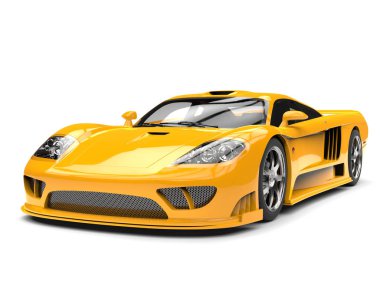 Güzel sarı modern süper yarış arabası