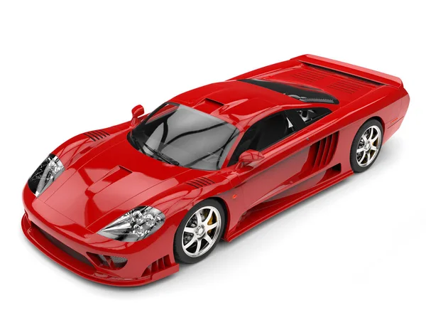 Ognisty czerwony nowoczesne super wyścig samochodów - top piękno strzał — Zdjęcie stockowe