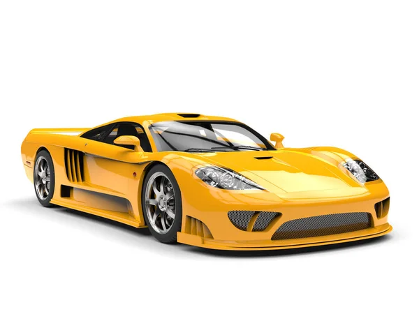 Όμορφο κίτρινο σύγχρονο σούπερ αγωνιστικό αυτοκίνητο - ομορφιά shot — Φωτογραφία Αρχείου