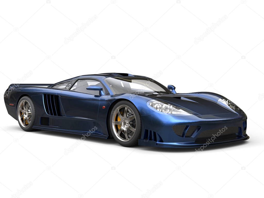 Stunning metallic blue modern super concept car