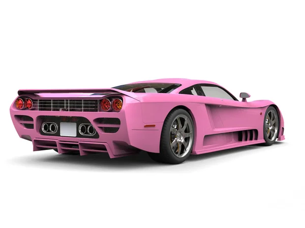 Clear pink super race car - back view — Stock Photo, Image