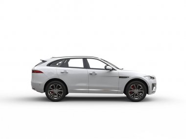 Kar beyaz modern 4 x 4 Suv - yan görünüm