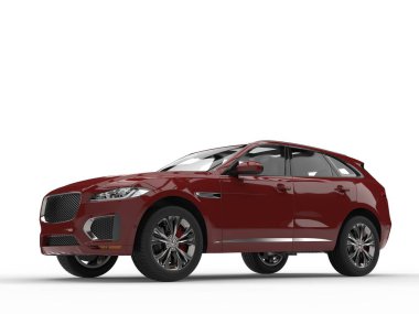 Koyu kırmızı modern 4 x 4 Suv