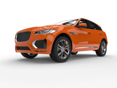 Turuncu modern 4 x 4 Suv - düşük açılı ön vurdu