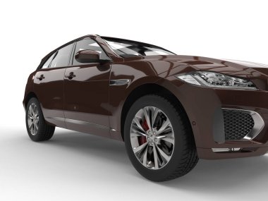 Koyu kahverengi modern Suv - Far portre vurdu