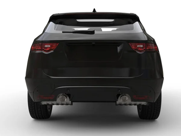 Shiny new black modern SUV - back view — Stock Photo, Image