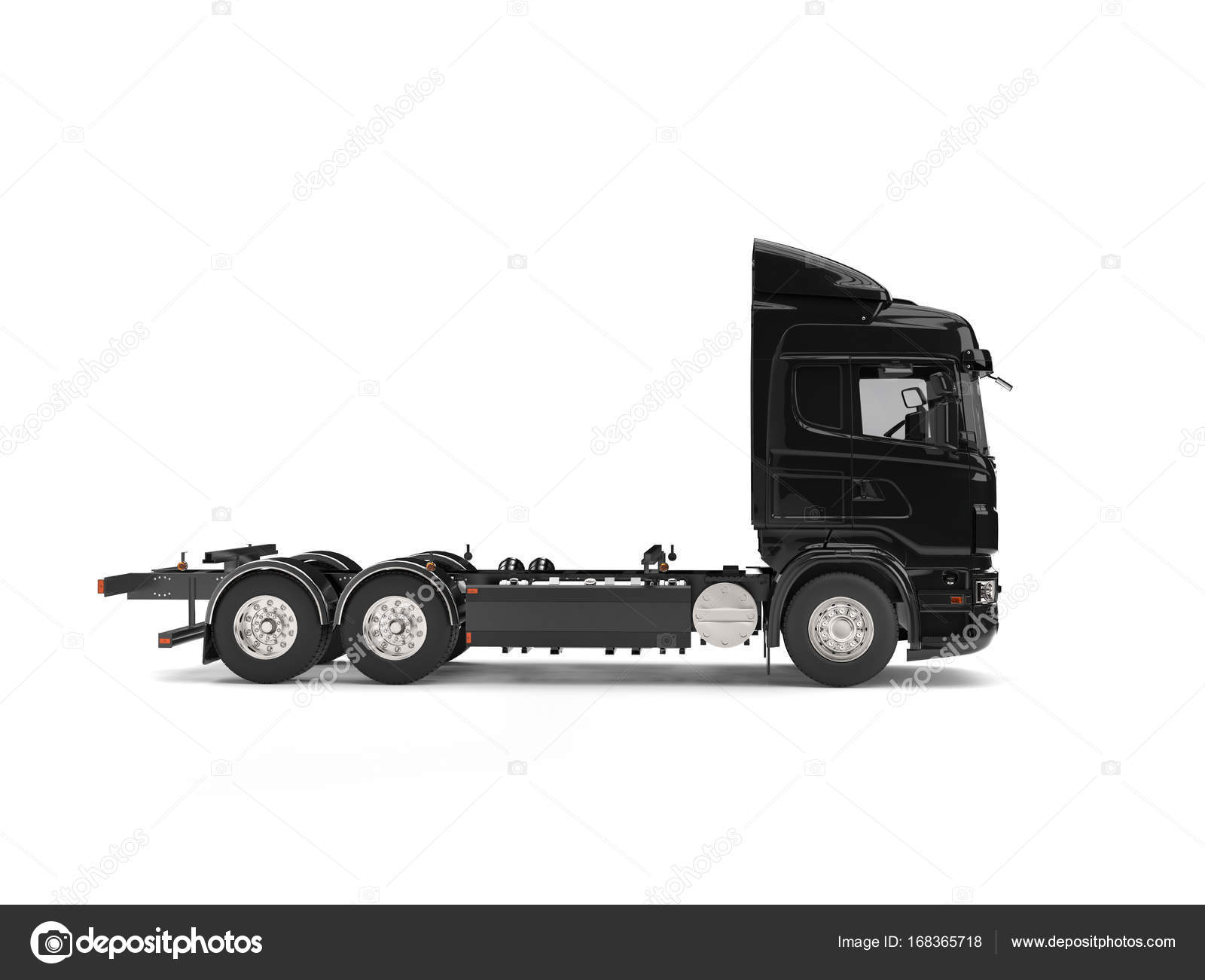 Modern metallic black flatbed truck Stock Photo by ©Trimitrius 168365718
