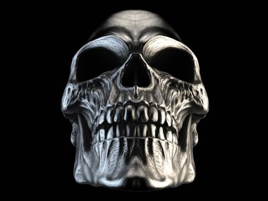 Korku gümüş heavy metal kafatası