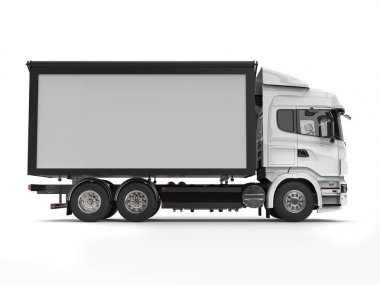 Modern beyaz ağır nakliye kamyon bir römork ile