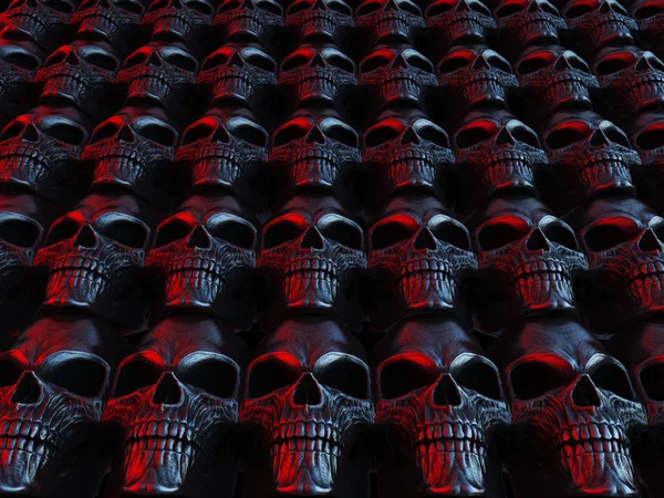 Неоновый ужас хеви-металлических черепов — стоковое фото