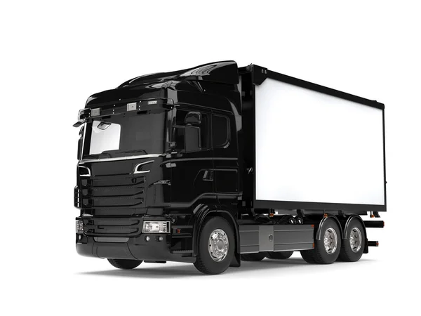 Zwarte moderne zwaar transport truck - studio opname — Stockfoto