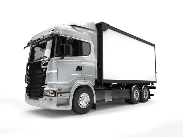 Silver modern heavy transport truck — Stock Photo, Image