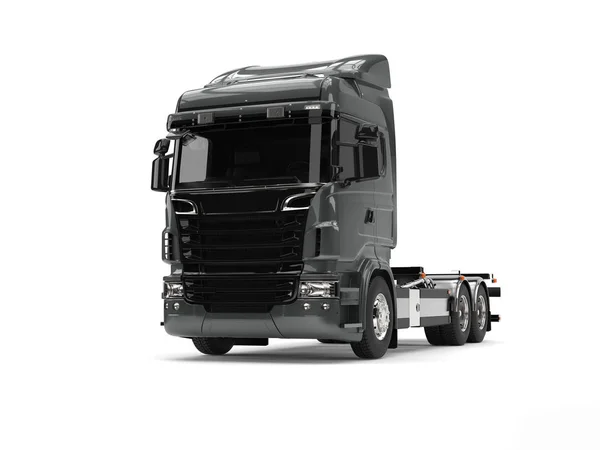 Moderno camion pesante grigio scuro metallico senza rimorchio — Foto Stock