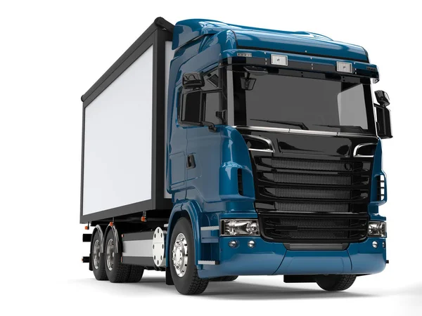 Modern metallic blue heavy transport truck — Stock Photo, Image