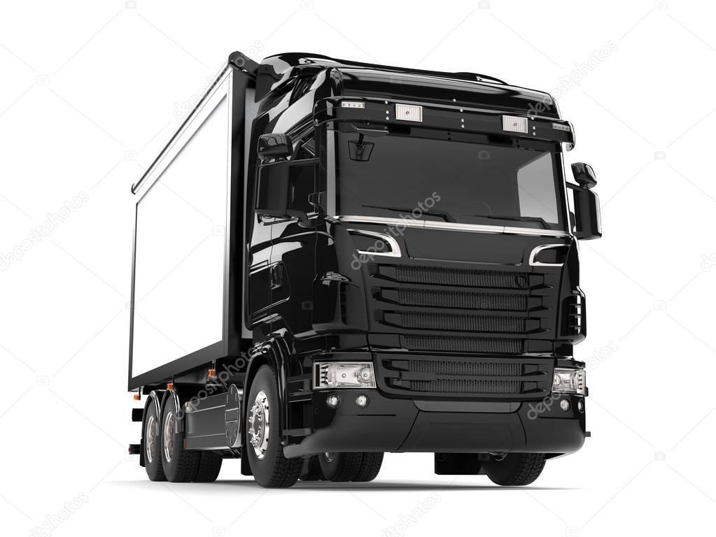 Black modern heavy transport truck