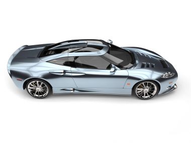 Pırıl pırıl mavi lüks süper spor otomobil