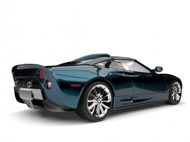 Modern metalik iki sesi derin mavi süper spor araba - kuyruk görünümü