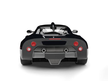 Gece yarısı siyah süper yarış arabası - arkadan görünüm