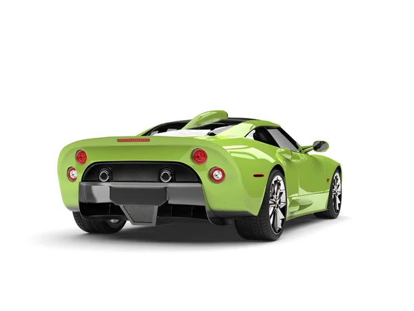 Jasny zielony super sportowy samochód - widok z tyłu — Zdjęcie stockowe