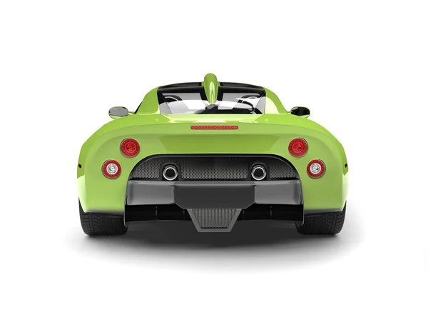 明亮的绿色超级跑车-后视图 — 图库照片