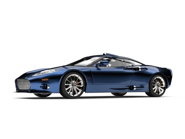 Moderne métallique bleu profond super voiture de sport - plan studio — Photo