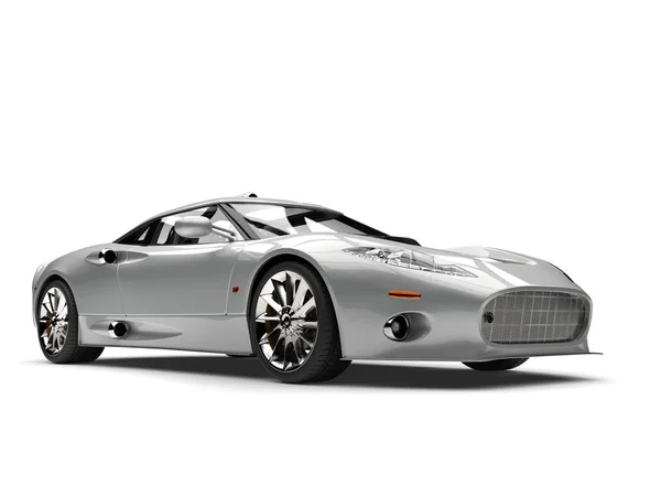 Super carro de corrida - prata revestido - tiro de beleza — Fotografia de Stock