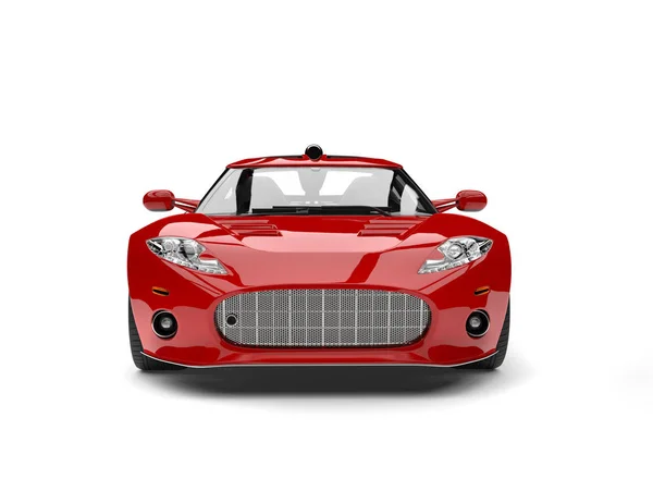 Moderno carro esportivo super vermelho - vista frontal — Fotografia de Stock