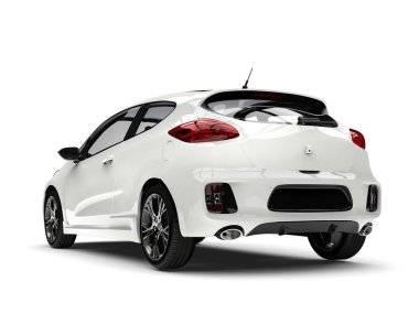 Yüce beyaz modern elektrikli otomobil - kuyruk görünümü