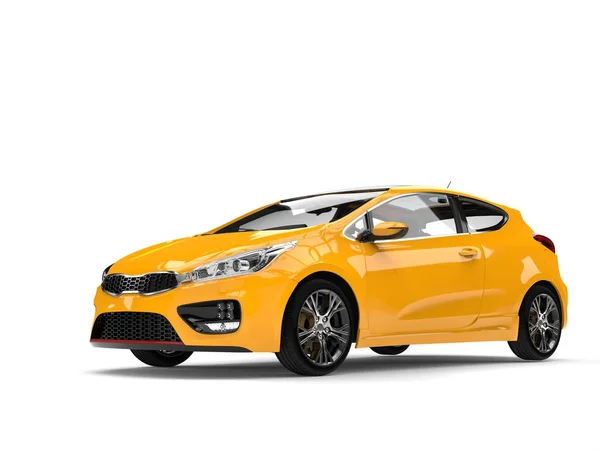 E-car moderna giallo brillante - colpo di bellezza — Foto Stock