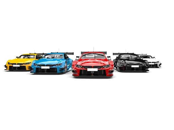 Colorful modern super race cars — Stock Photo, Image