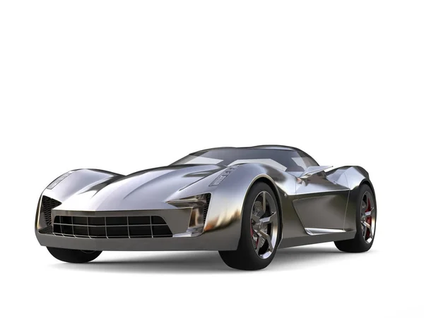 Krásné kovové super sportovní koncept auto - pohled zepředu — Stock fotografie