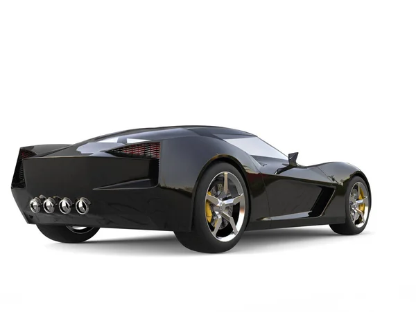 Yeni siyah modern konsept spor araba - dikiz — Stok fotoğraf