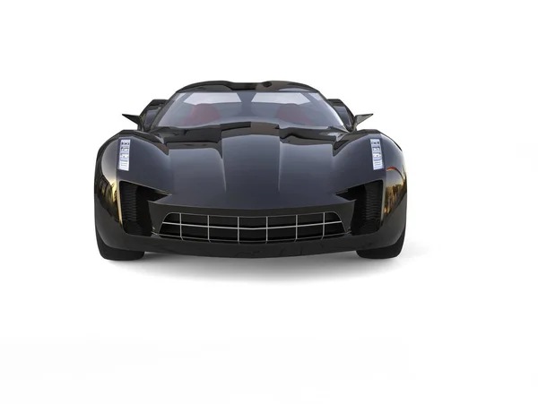 新しい黒のモダンなコンセプト スポーツ車 - フロント ビュー — ストック写真