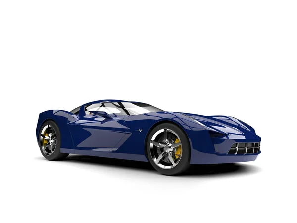 Azul oscuro moderno deportivo concepto de coche - tiro de belleza — Foto de Stock