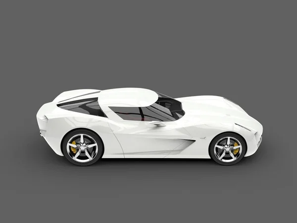 Приголомшливий білий концепт спортивний автомобіль вид збоку — стокове фото