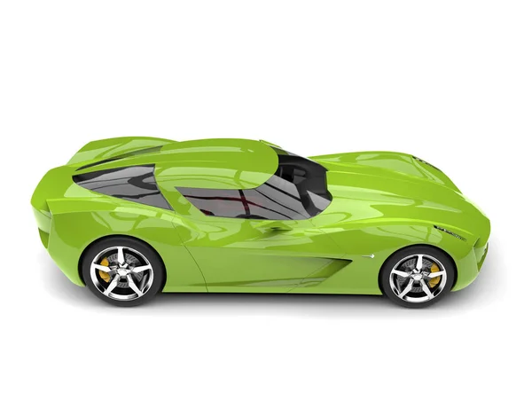 Mad verde super deportivo concepto de coche - vista lateral — Foto de Stock