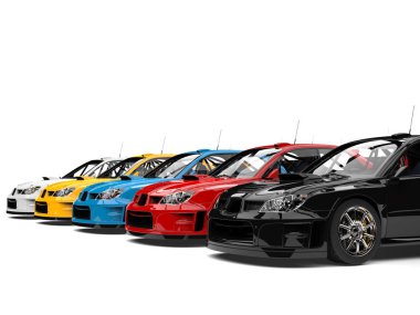 Modern renkli Gt yarış arabaları