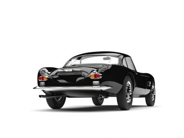 Gece yarısı siyah vintage yarış arabası - stop lambası görünümü