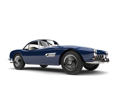 Derin okyanus mavi vintage yarış arabası