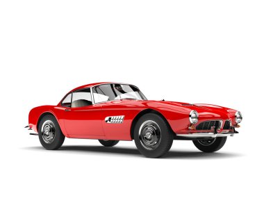 Ateş kırmızı eski model spor araba