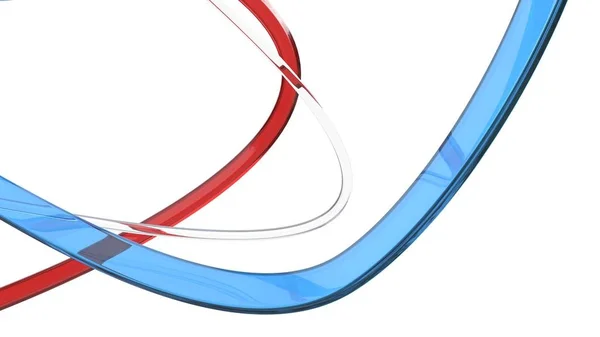 Forme di flusso astratte rosse bianche e blu — Foto Stock
