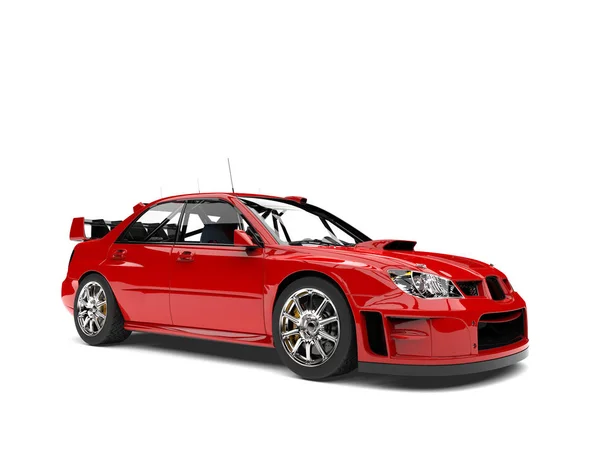 基本的な赤のモダンなレース ツーリングカー — ストック写真