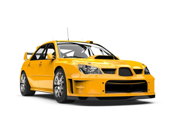 Кібер-жовтий сучасний гоночний автомобіль — стокове фото
