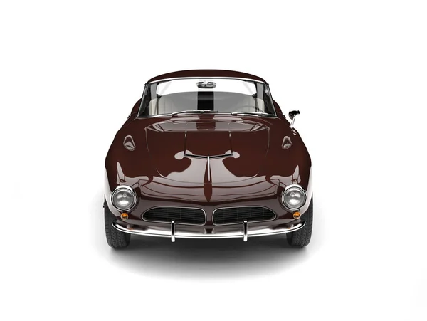Escuro carro esporte vintage marrom - vista frontal — Fotografia de Stock