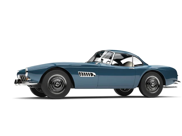 Tmavě modrých vintage sportovní auto - boční pohled — Stock fotografie