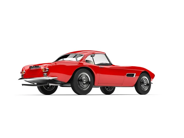 Brand röd vintage sportbil - bakifrån — Stockfoto