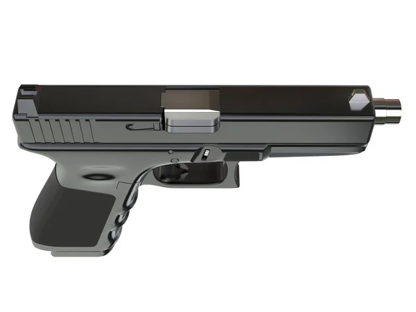Semi Pistola Tática Moderna Automática Vista Superior — Fotografia de Stock