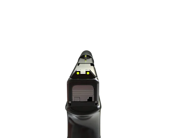 Pistola Táctica Moderna Semiautomática Con Silenciador Vista Frontal Fps — Foto de Stock