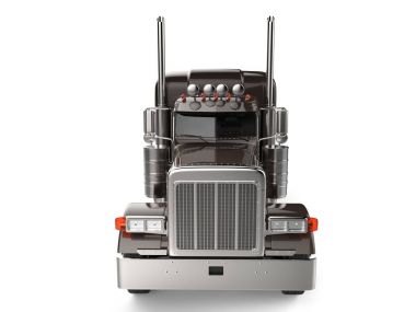 Brown 18 wheeler kamyon - römork - Önden Görünüm