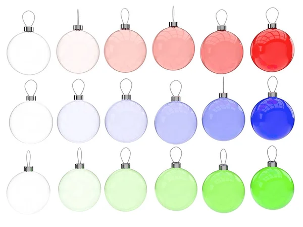 Bolas Cristal Navidad Todos Los Tonos Azul Rojo Verde — Foto de Stock